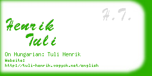 henrik tuli business card